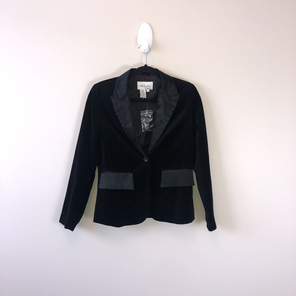 Vintage Tower Hill Collection Black Velvet Tuxedo Blazer Jacket Size XS/S NWOT’s - Picture 2 of 11